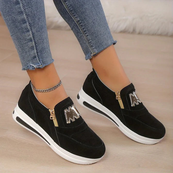 Velonna - Women's Zip-Up Platform Sneakers