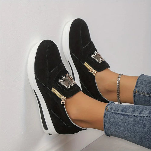 Velonna - Women's Zip-Up Platform Sneakers